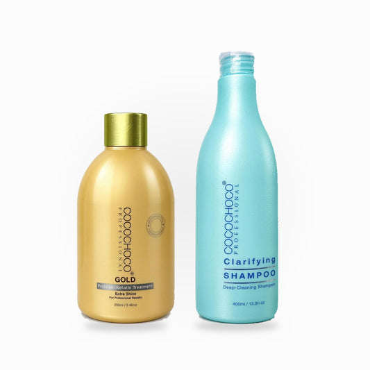 Keratinbehandling kit: Cocochoco Gold 250 ml + Clarifying Shampoo 400 ml
