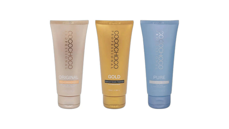 Cocochoco Original, Gold 24K och Pure keratinbehandling