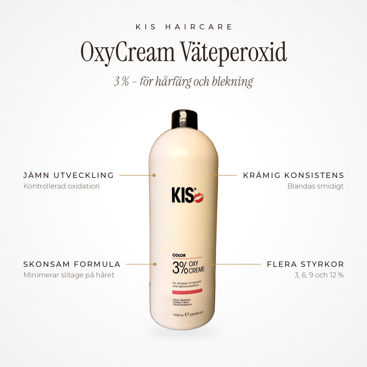 Fördelar: KIS OxyCream väteperoxid
