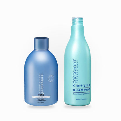 Keratinbehandling kit: Cocochoco Pure 250 ml + Clarifying Shampoo 400 ml